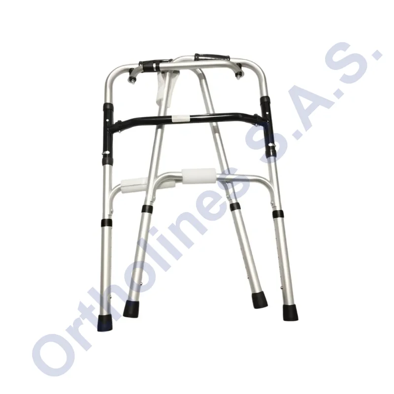 Caminador Paso a Paso Importado de aluminio con asiento y canasta